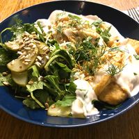 Manti dumplings  at Kuschlowski in Berlin