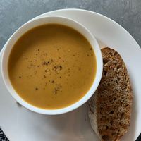 Soup and bread  at The Wellbeing Cafe in Watford