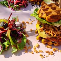 Waffle burger at B-Nut Brasschaat in Brasschaat