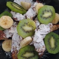 Sweet potato waffle with fruit topping at B-Nut Brasschaat in Brasschaat