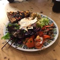 Beetroot and feta tart with salad  at Me & Mrs Jones Deli in Torquay