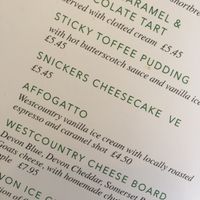 Dessert menu May 2019. Vegan cheesecake! at The Offshore in Torquay