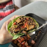 Inferno Wrap with side of potatoess  at Mother's Market Kitchen in Signal Hill