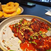 Sticky flower wings at Ellis Gourmet Burger in Brussels