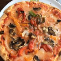Vegan cheese pizza at Holy Moly in Newark