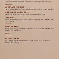 Vegan set menu at Kyoto Kitchen in Winchester