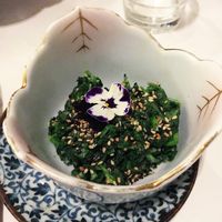 Gomae made with watercress and sesame (vegan)  at Kyoto Kitchen in Winchester