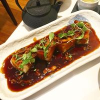 Tofu with mushrooms (vegan)  at Kyoto Kitchen in Winchester