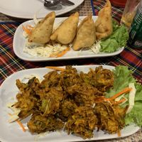 Samosas and onion bhajis. at Royal Clay Oven in Krabi