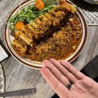 Delicious pasta wall and remains of good burger  at Monk's Butcher - Itaewon in Seoul