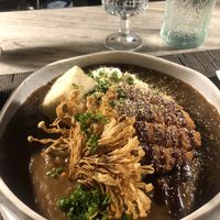 Vegetarian katsu curry, there was also vegan option  at Monk's Butcher - Itaewon in Seoul