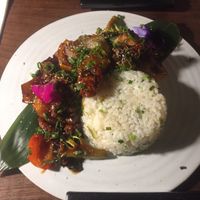 Sweet and sour chicken with fried rice at Monk's Butcher - Itaewon in Seoul