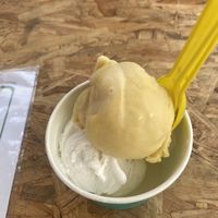 Mango and coconuts   at Thailand Natural Coconut Ice Cream in Koh Phi Phi