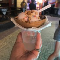 Topped with peanuts and sprinkles  at Thailand Natural Coconut Ice Cream in Koh Phi Phi