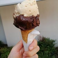 Chocolate orange and soy hazelnut at Bar Gelateria Flora in Riva Del Garda