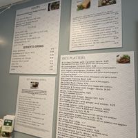 Menu on wall at Rice Paddies Grill in Bethesda