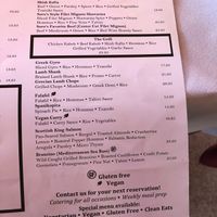 Menu4 at Soro's Mediterranean Grill in Temecula