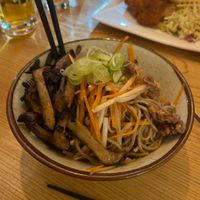 Mushroom soba saladd  at Penke Bar & Bistro in Hakuba