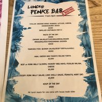 Lunch menu with Vegan options at Penke Bar & Bistro in Hakuba