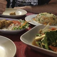 Spring roll, Khao Pad Pak, Stir fried Pak. at Coconut Garden in Phuket