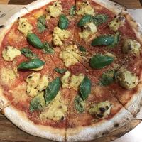 Vegan cheese pizza. Nothing to write home about, but it was tasty and filling. at Wheatfields in Abu Dhabi