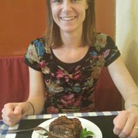 Chocolate cake at El Estragon Vegetariano in Madrid