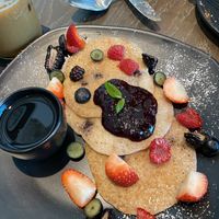 Vegan pancakes  at Café 302 in Abu Dhabi