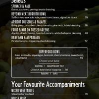 Menu at Café 302 in Abu Dhabi