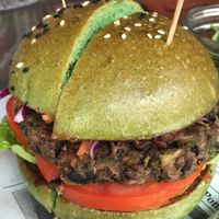 Portobello Mushroom and Black Bean Burger at Café 302 in Abu Dhabi