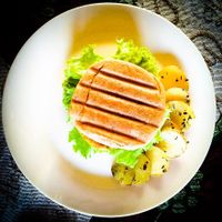 CHUNKY VEGGIE BURGER
Gluten-free flavorful chickpea patty in an all-wheat bun. No raw eggs nor meat involved. at Buen Provecho Cafe in Cagayan De Oro