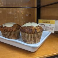 Seasonal vegan pumpkin cream cheese muffin at Great Basin Community Food Co-op in Reno