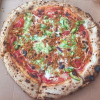 "kurdistán" pizza (weekly special 199czk ≈ 8€) at Pizza Punk in Brno