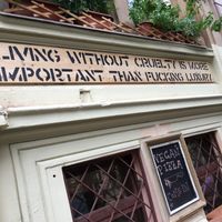 important message at Pizza Punk in Brno