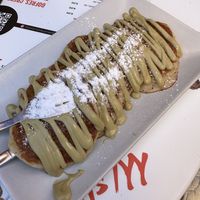 Vegan pancakes with pistachio cream  at Vacanze Romane in Santander