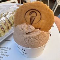 Vegan hazelnut ice cream at Vacanze Romane in Santander