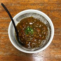 Sobs noodles with curry sauce  at Flowers - Tachibana in Hiroshima