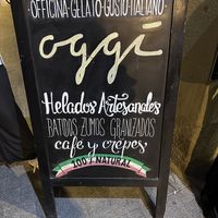 Oggi sign  at Oggi in Barcelona