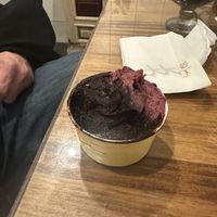 Vegan chocolate and blueberry  at Oggi in Barcelona