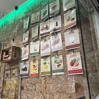 Full wall menu  at Oggi in Barcelona