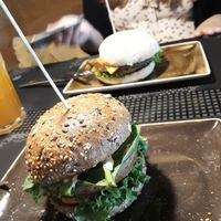 Front one is vegan burger: Frohnatur at Peter Pane - Invalidenstr in Berlin