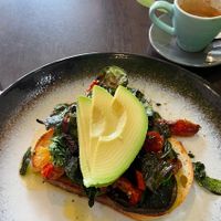 Mushroom Stack - ok but not much of a ‘stack’, missing some flavour  because they removed the dairy cheese and egg with no substitute and bit heavy on the oil.  at Scrumptious on Summer in Orange