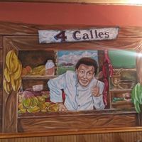 Inside wall art at Lechonera El Coqui in Jacksonville