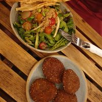 House salad with extra falafel at Sarnies in Central Singapore