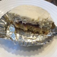 Vegan soy no bake cheese cakes - has a fruit layer in the middle :) at Takagiya in Tokyo