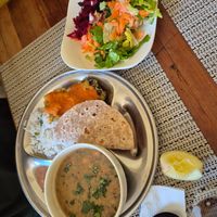 Menu thali at Govindas Hare Krishna in Valparaiso