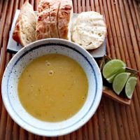  Vegan Red lentils soup with vegan bread at Zuzu in Koh Rong