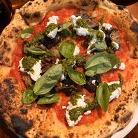 Eggplant and vegan ricotta pizza   at Pizza Madre in Marrickville