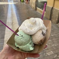 Vegan ice cream with whipped cream   at Yummy Helados in Malaga