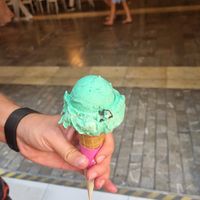 Mint ice cream at Yummy Helados in Malaga