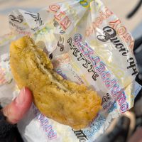Pistachio creme filled cookie 😋 at Yummy Helados in Malaga